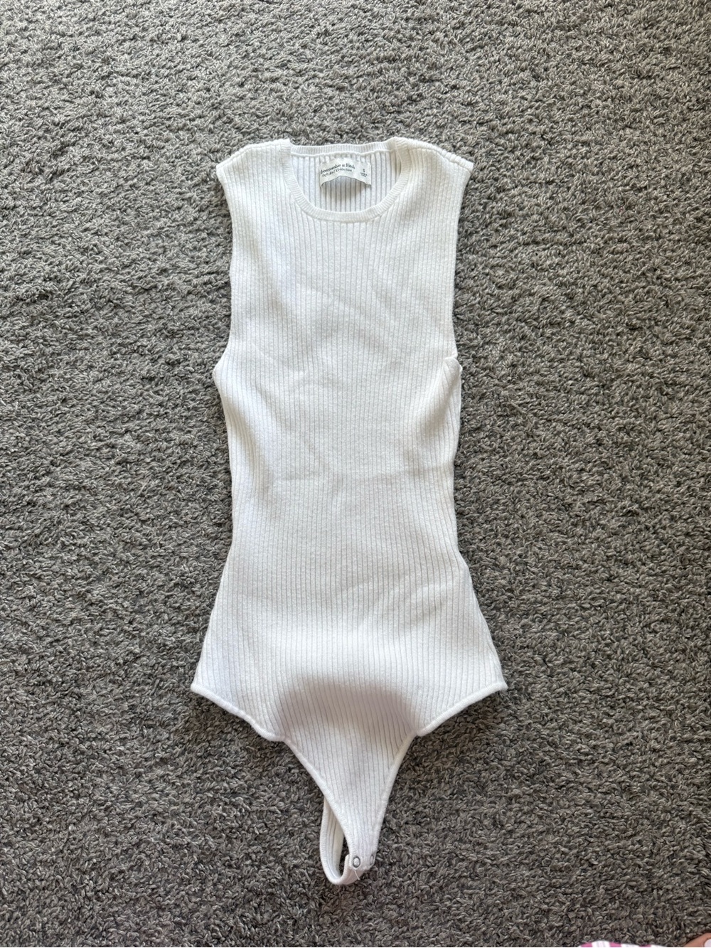 White Ribbed One-Piece Bodysuit